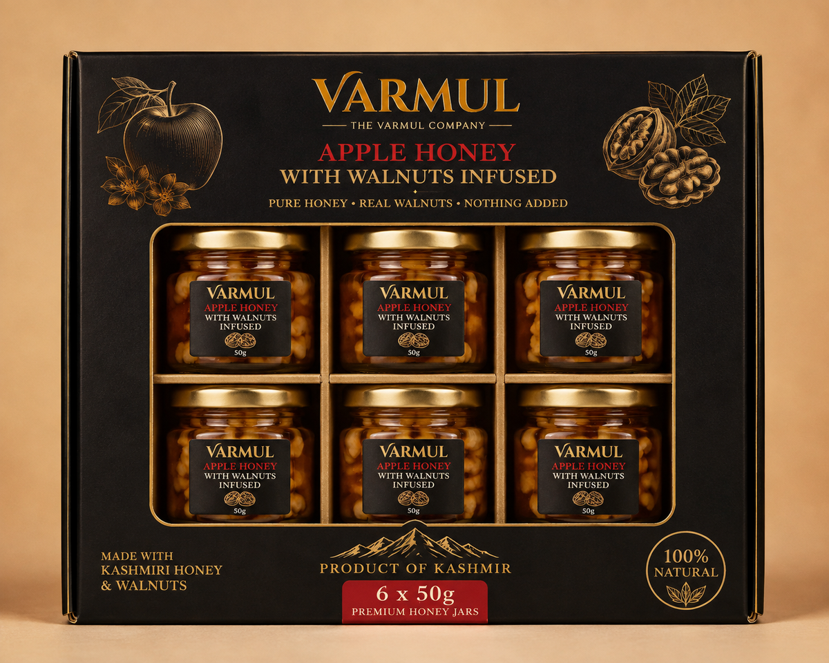 Kashmiri Apple Honey with Walnuts – 6 × 50g Premium Gift Pack | The Varmul Company